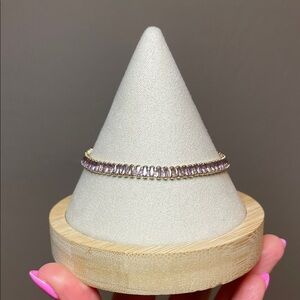 14K Yellow Gold Plated Tennis Bracelet w/ Purple/Lavender AAA CZ Stones 7"